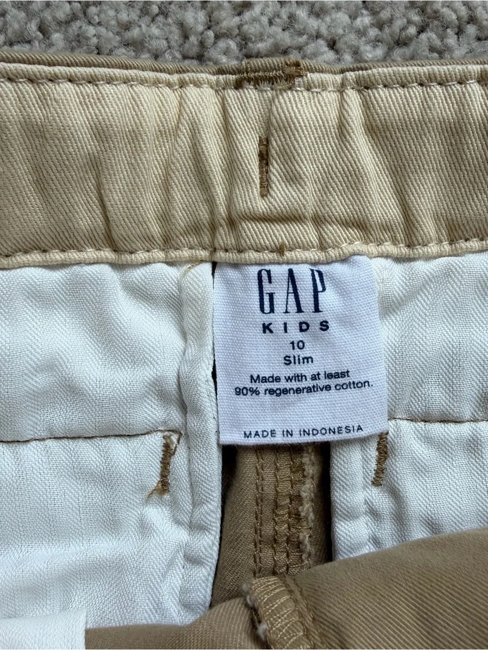 GAP kids 10 slim khaki dress pants new without tags